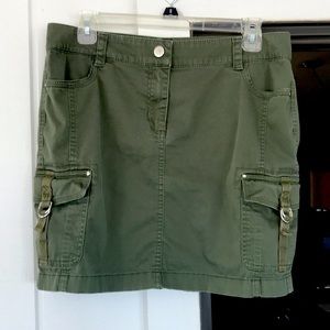 WHBM Olive Utility Skirt